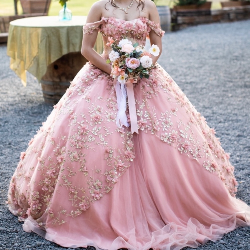 Quinceanera dress and matching short dress